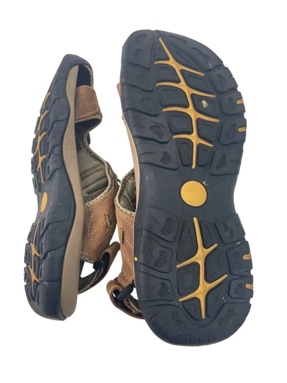 Rojeam Mens Brown Walking Sandals Closed Toe Beach Shoes Size 10
